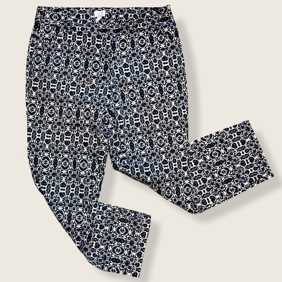 Laundry by Shelli Segal Printed Ankle Trousers Size 8 Minimalist Office Style - Picture 1 of 7